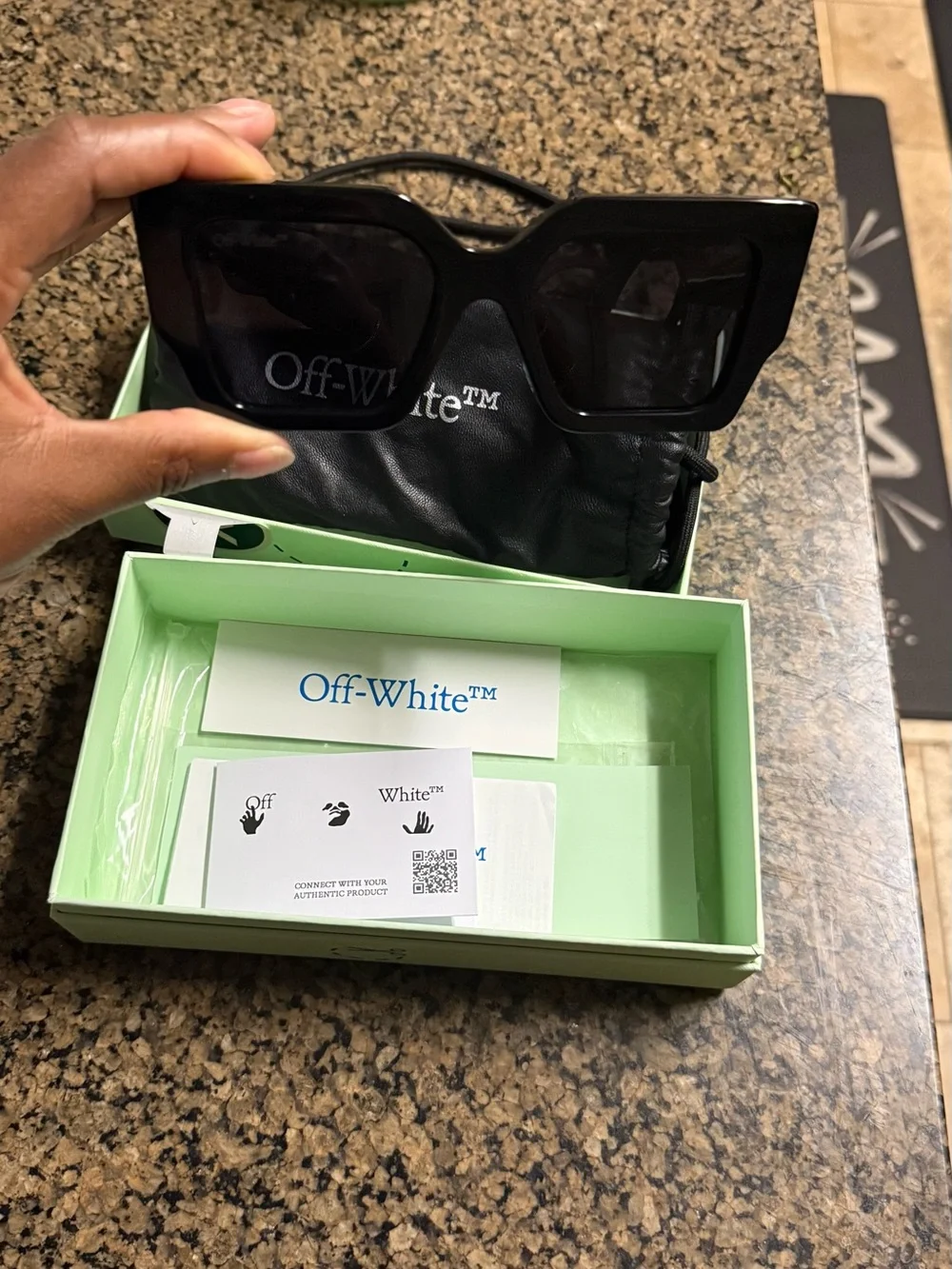 Off-White Black Oversized Square Sunglasses